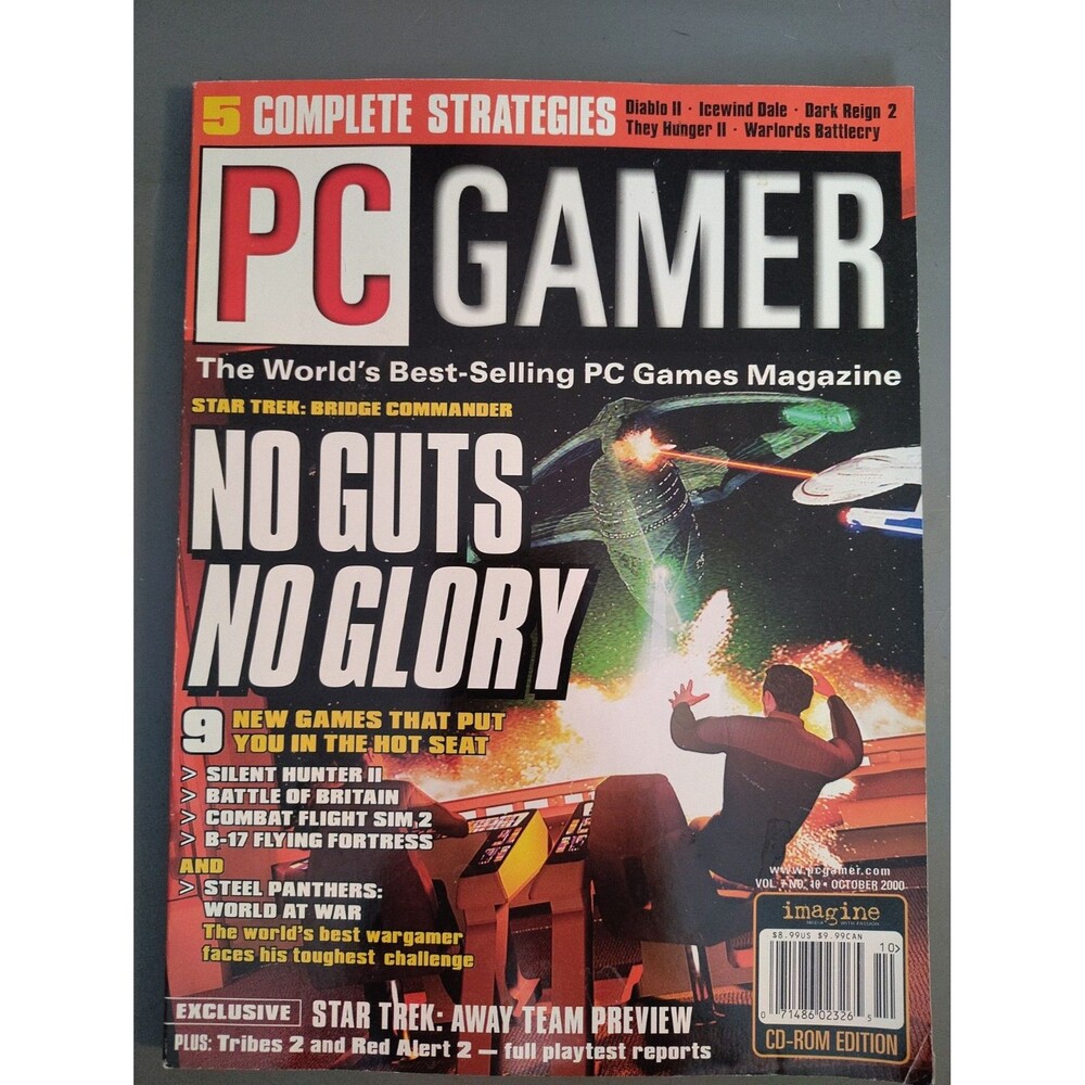Vintage PC GAMER Magazine Vol.7 No.10 October 2000 - No Guts No Glory